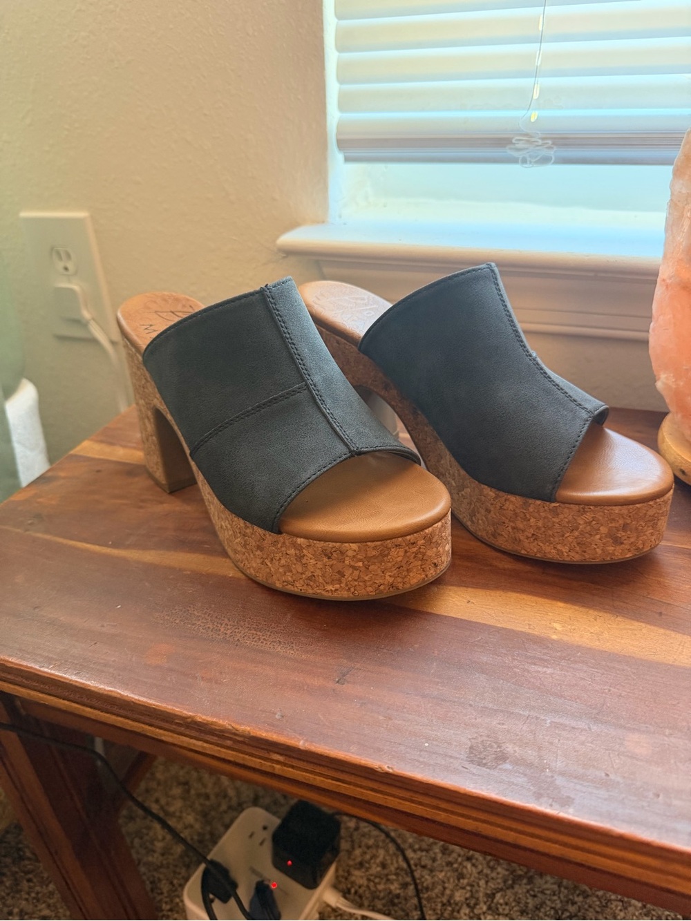 Blowfish Malibu Dark Grey Suede Platform Sandal